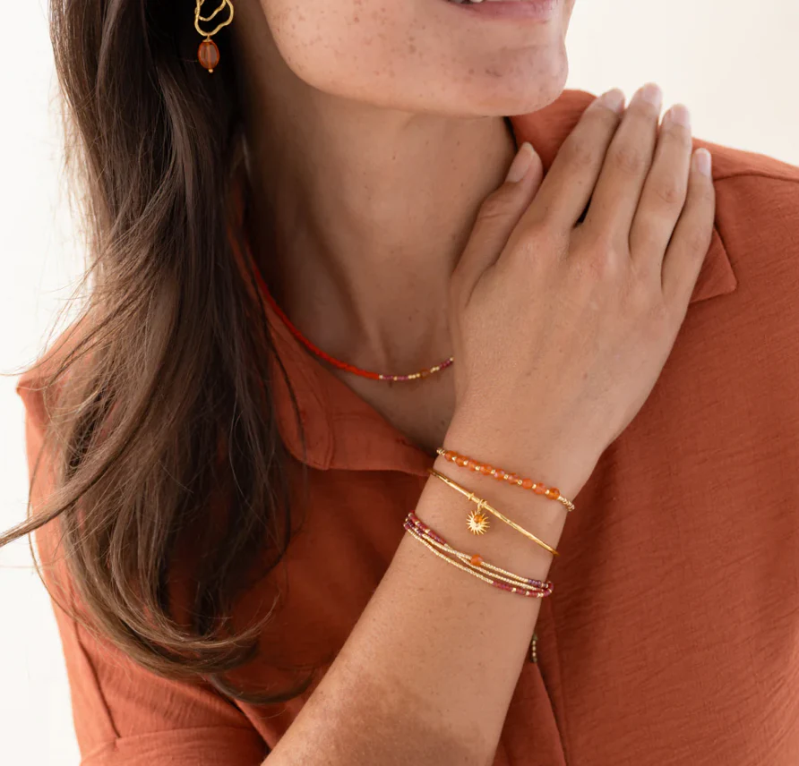 Bracelet "Proud Cornelian" doré - pierre de cornaline – Image 2
