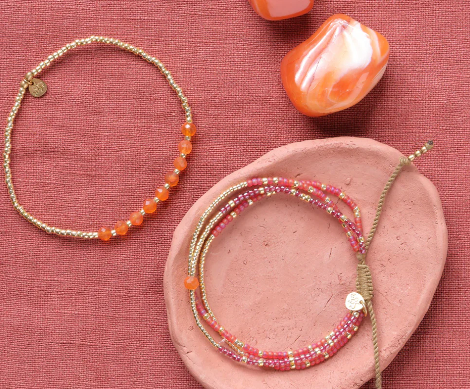 Bracelet "Proud Cornelian" doré - pierre de cornaline – Image 3