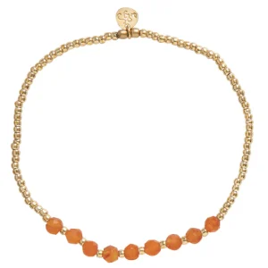 Bracelet "Proud Cornelian" doré - pierre de cornaline