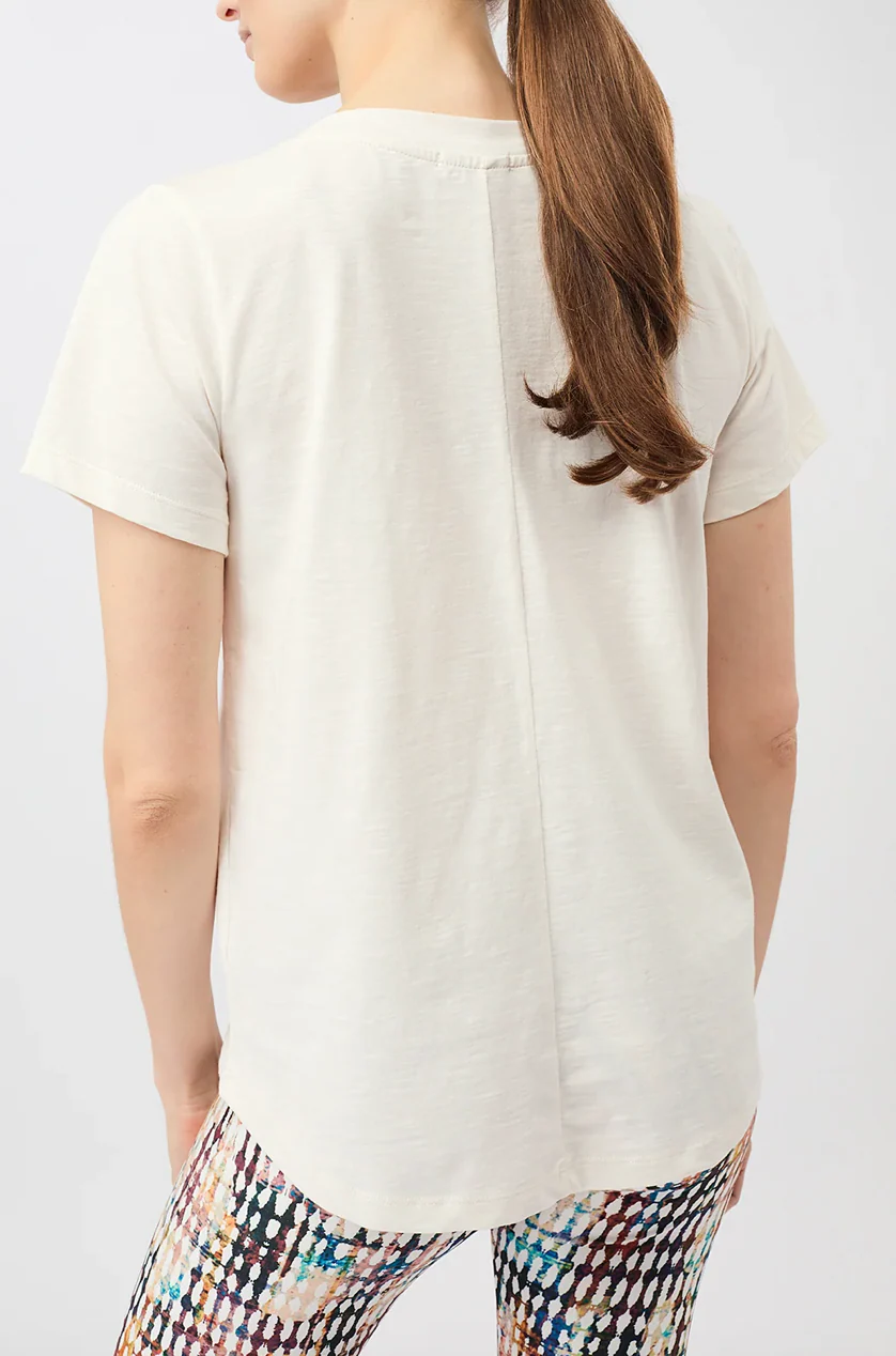 V Neck T-Shirt - White - Mandala – Image 2