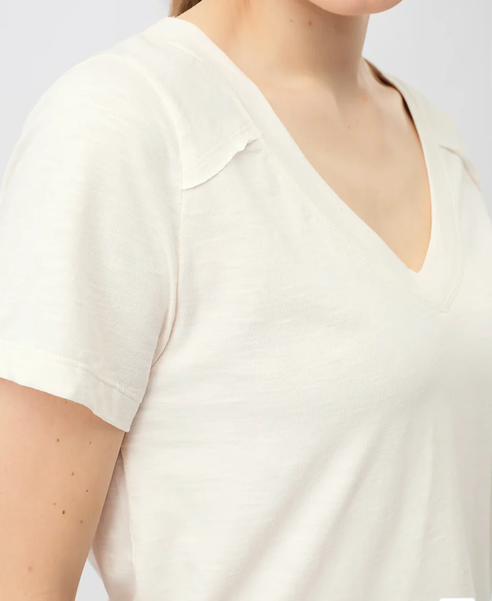 V Neck T-Shirt - White - Mandala – Image 4