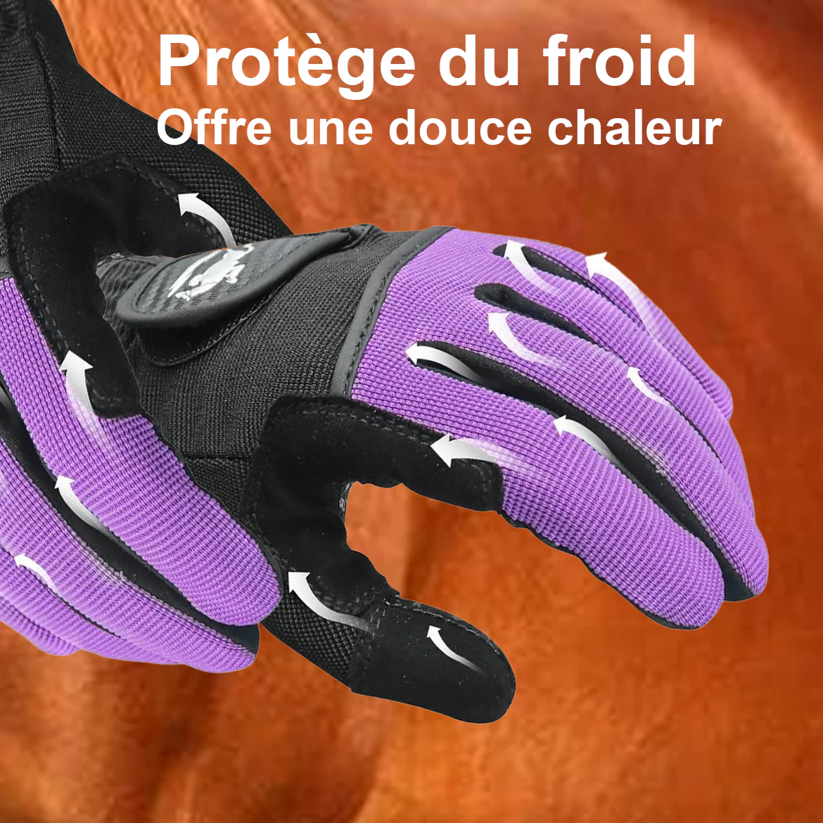 Gants d'équitation confortables antidérapants ajustables – Image 3