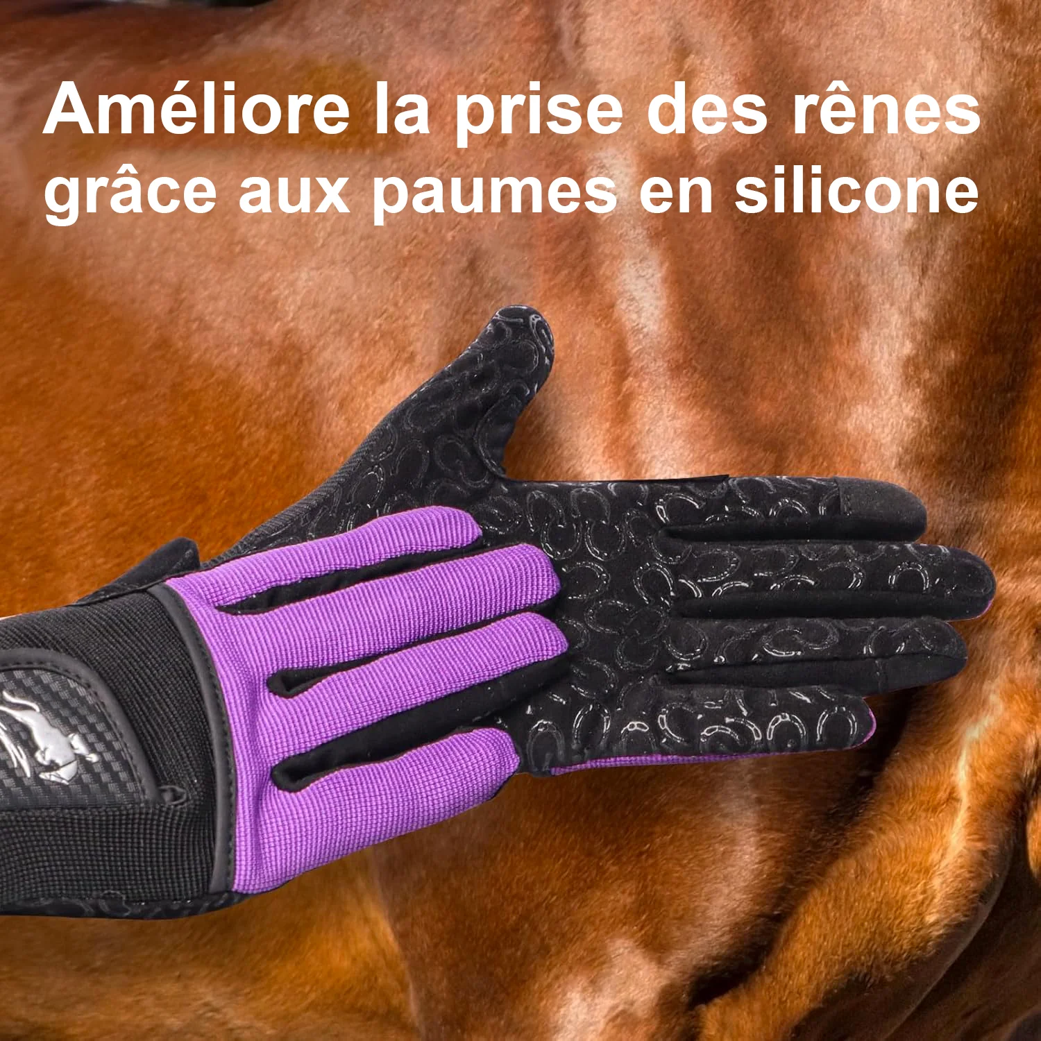 Gants d'équitation confortables antidérapants ajustables – Image 2