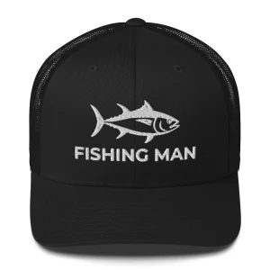 Casquette Filet – Logo Brodé Blanc | Fishing Man